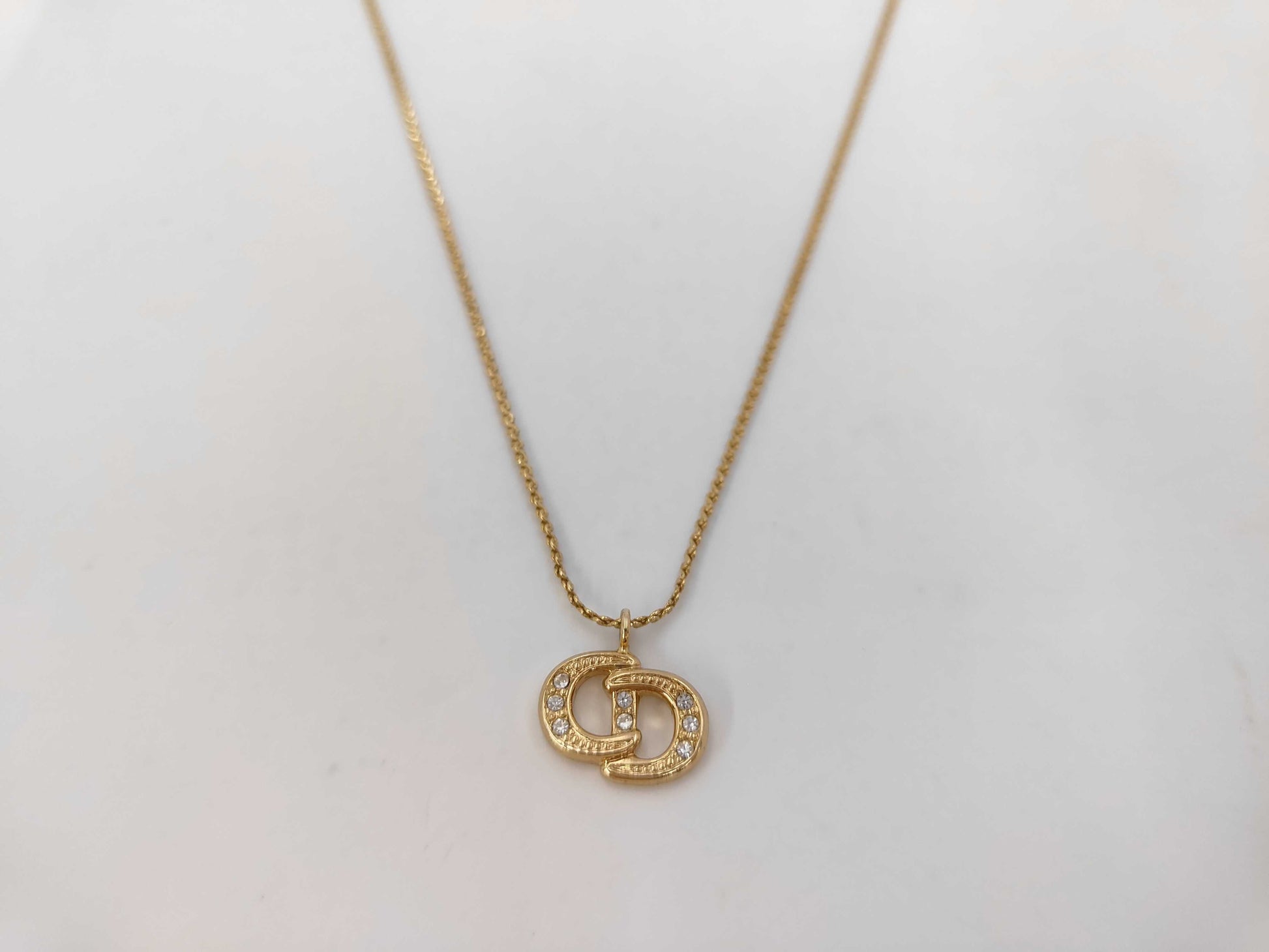 Dior CD logo rhinestone necklace