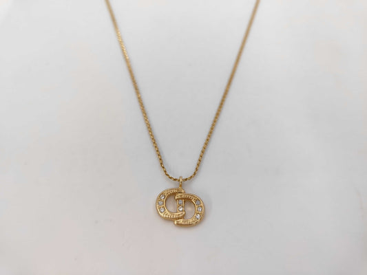 Dior CD logo rhinestone necklace