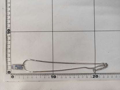 Dior Trotter Tag Plate Blue Necklace