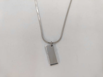 Dior Trotter Tag Plate Blue Necklace