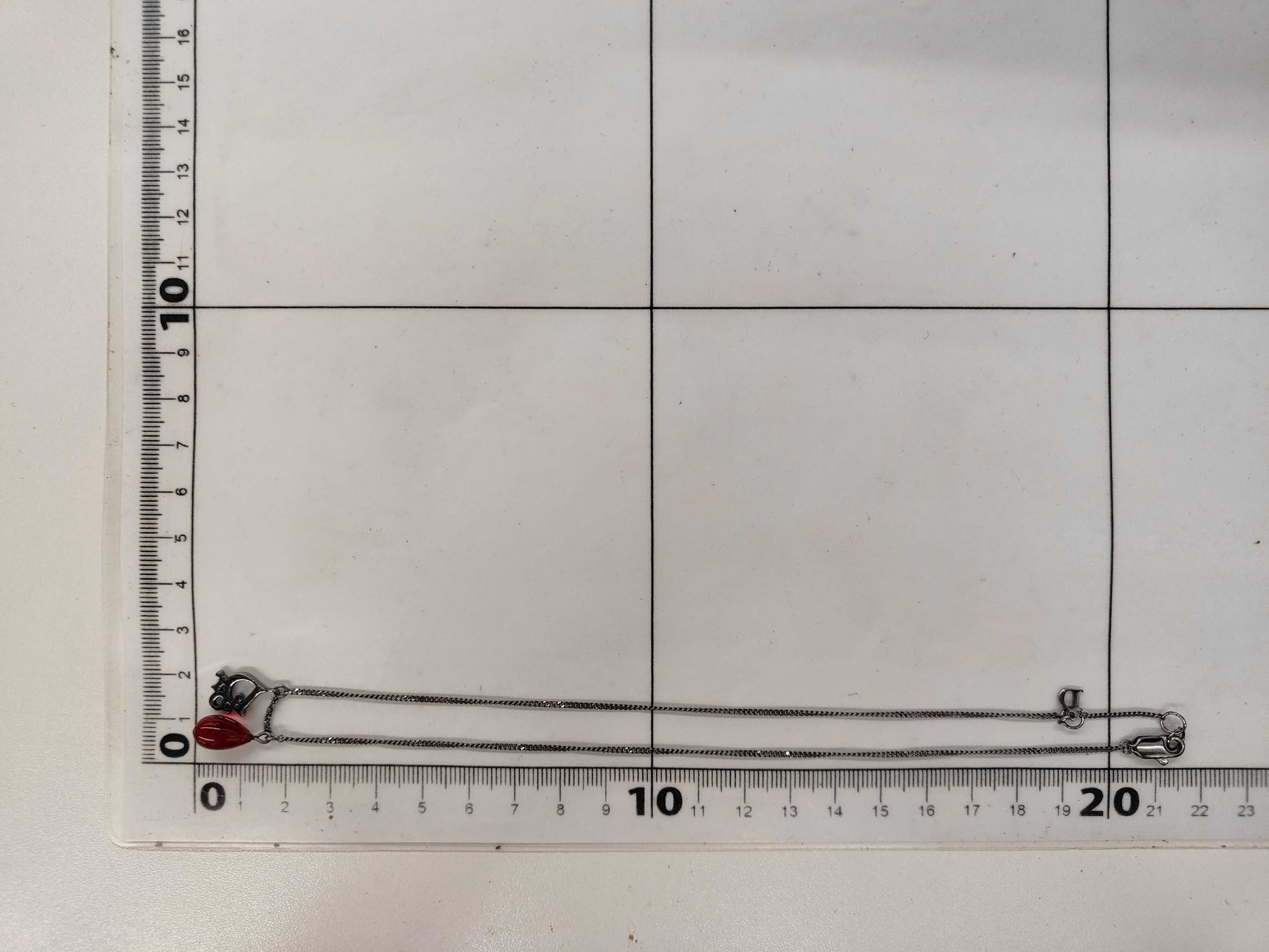 Dior Dior Logo Red Drop Necklace Necklace