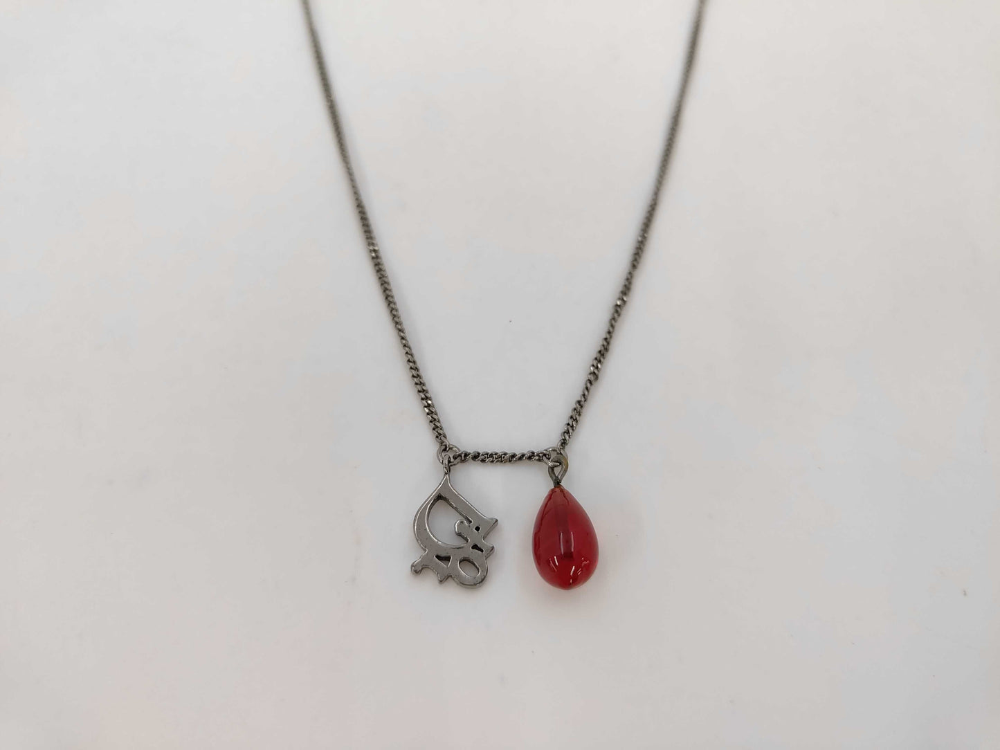 Dior Dior Logo Red Drop Necklace Necklace