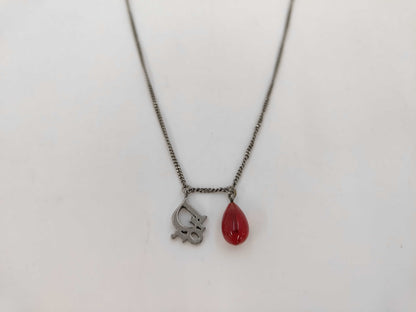 Dior Dior Logo Red Drop Necklace Necklace