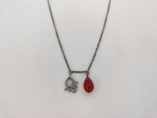 Dior Dior Logo Red Drop Necklace Necklace