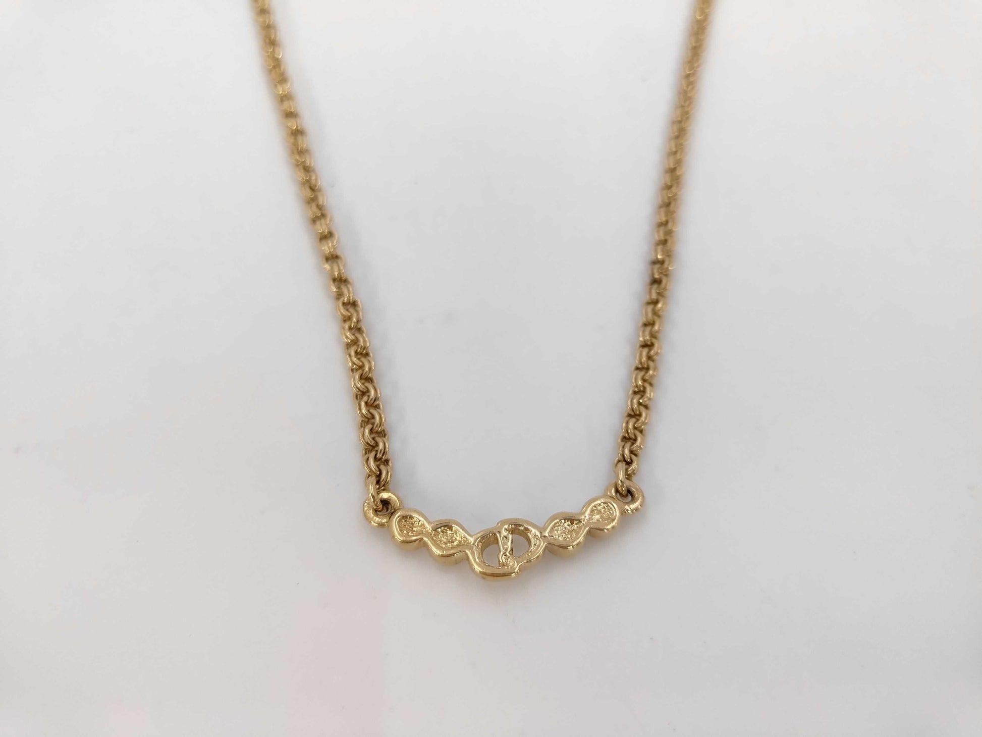 Dior CD logo rhinestone necklace