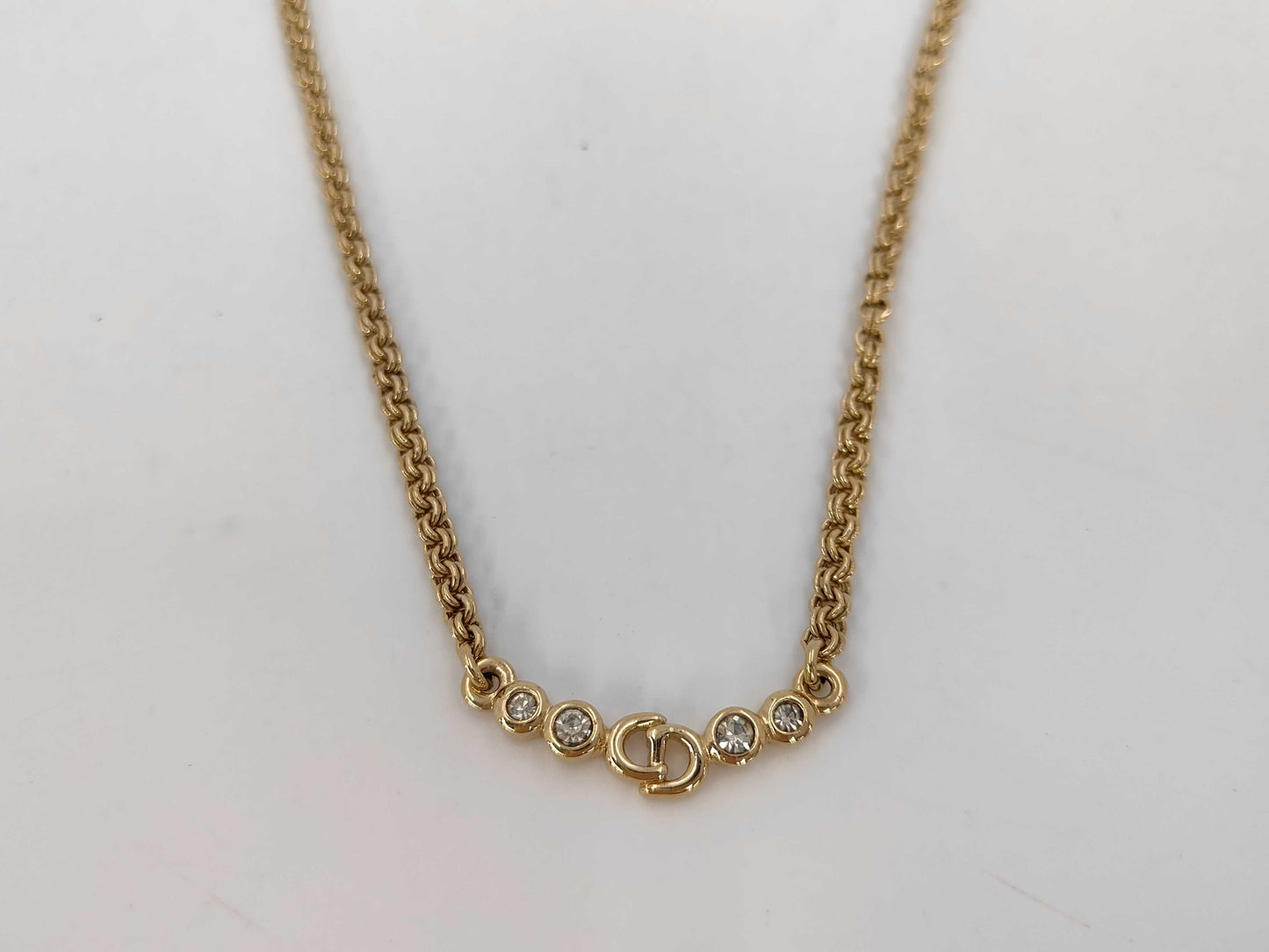 Dior CD logo rhinestone necklace
