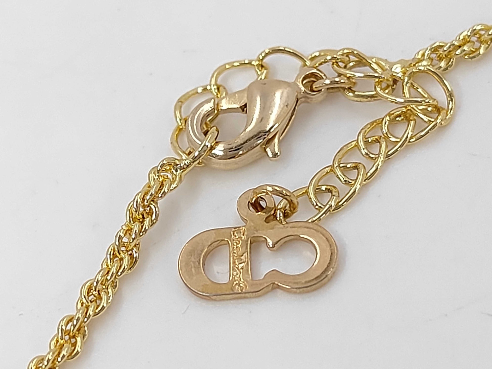 Dior CD logo heart necklace