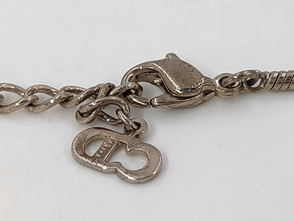 Dior logo silver necklace