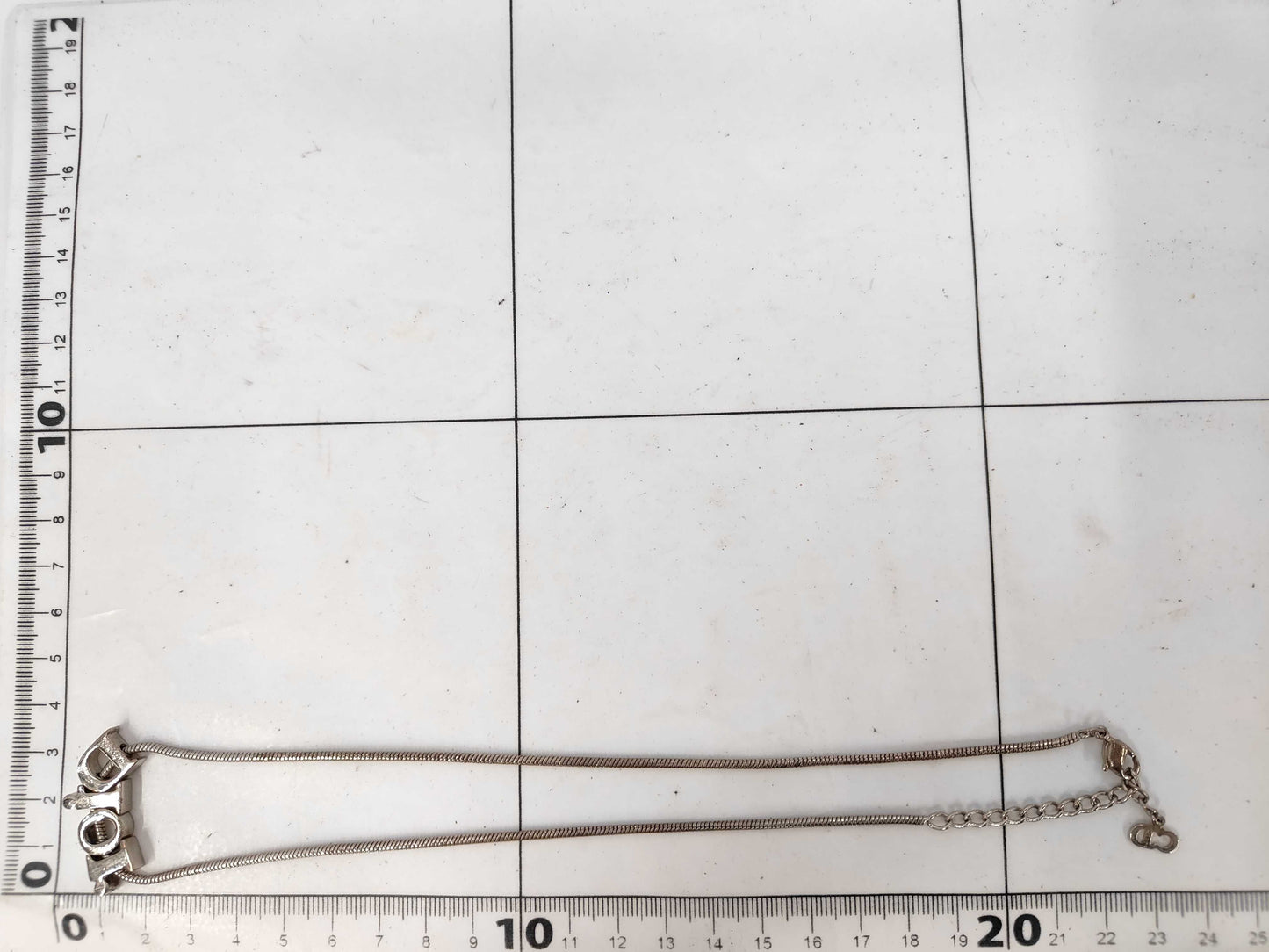 Dior logo silver necklace
