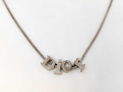 Dior logo silver necklace