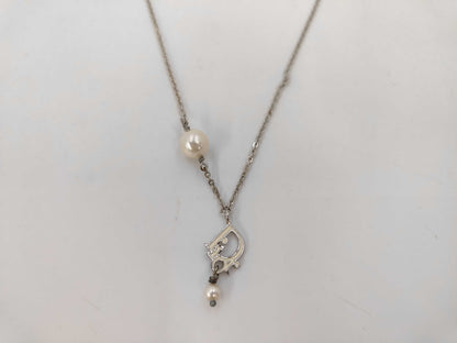 Dior logo pearl necklace
