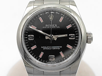 ROLEX 177200 2691R963 Black Dial Oyster Bracelet Boys' Watch