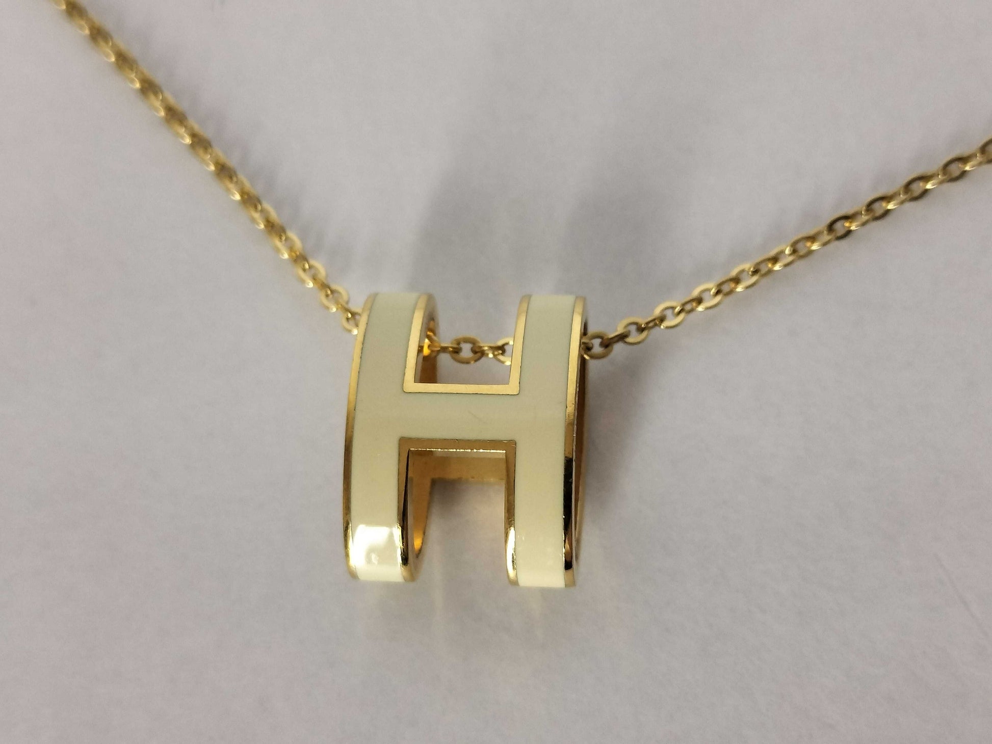 HERMES HERMES Pop Ash H Necklace Gold Necklace