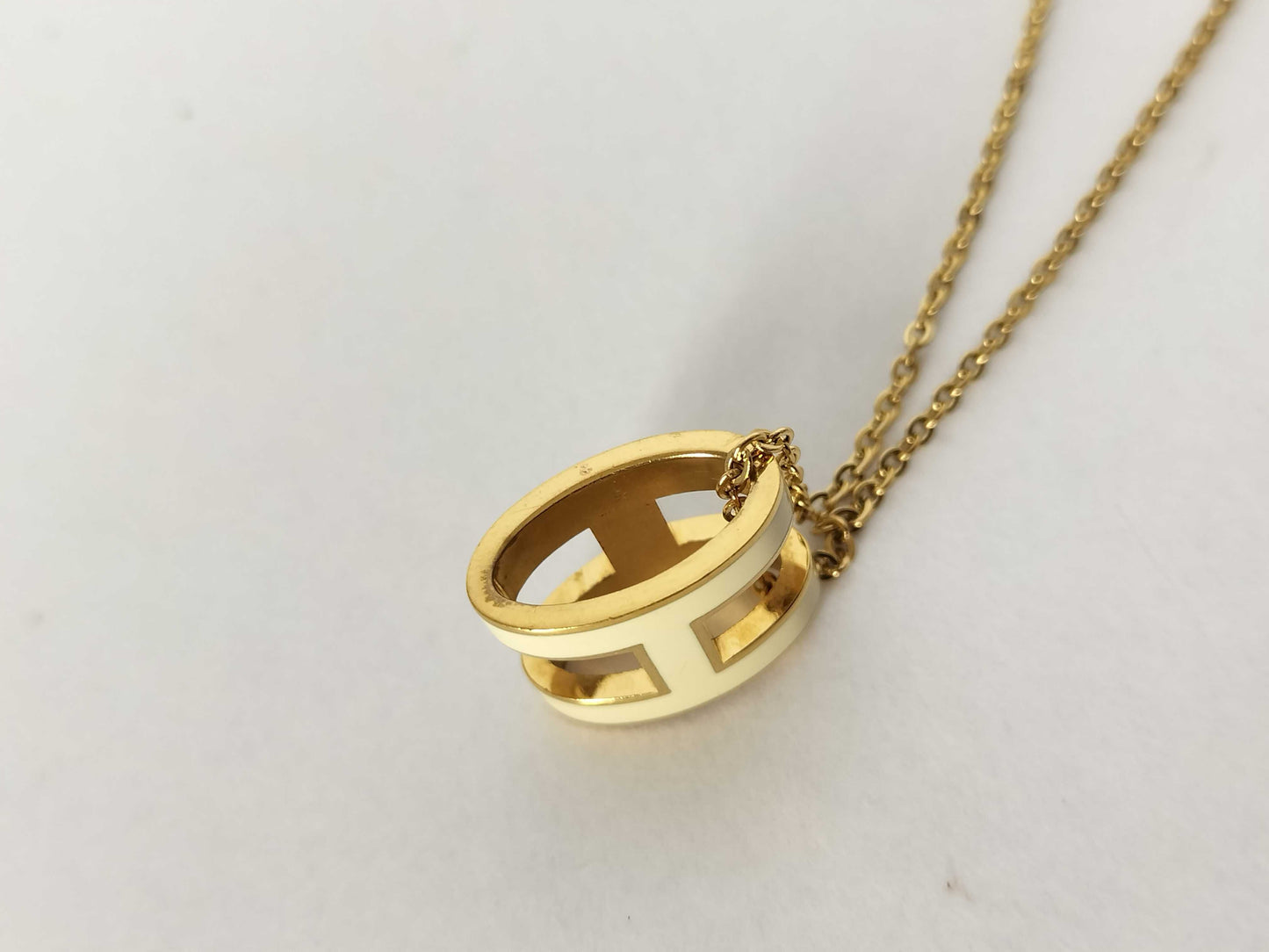 HERMES HERMES Pop Ash H Necklace Gold Necklace