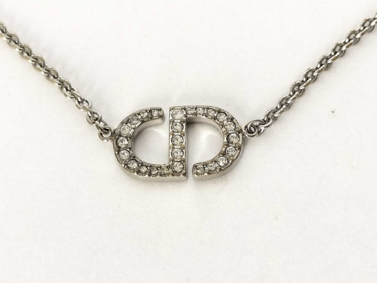 Dior CD logo rhinestone necklace