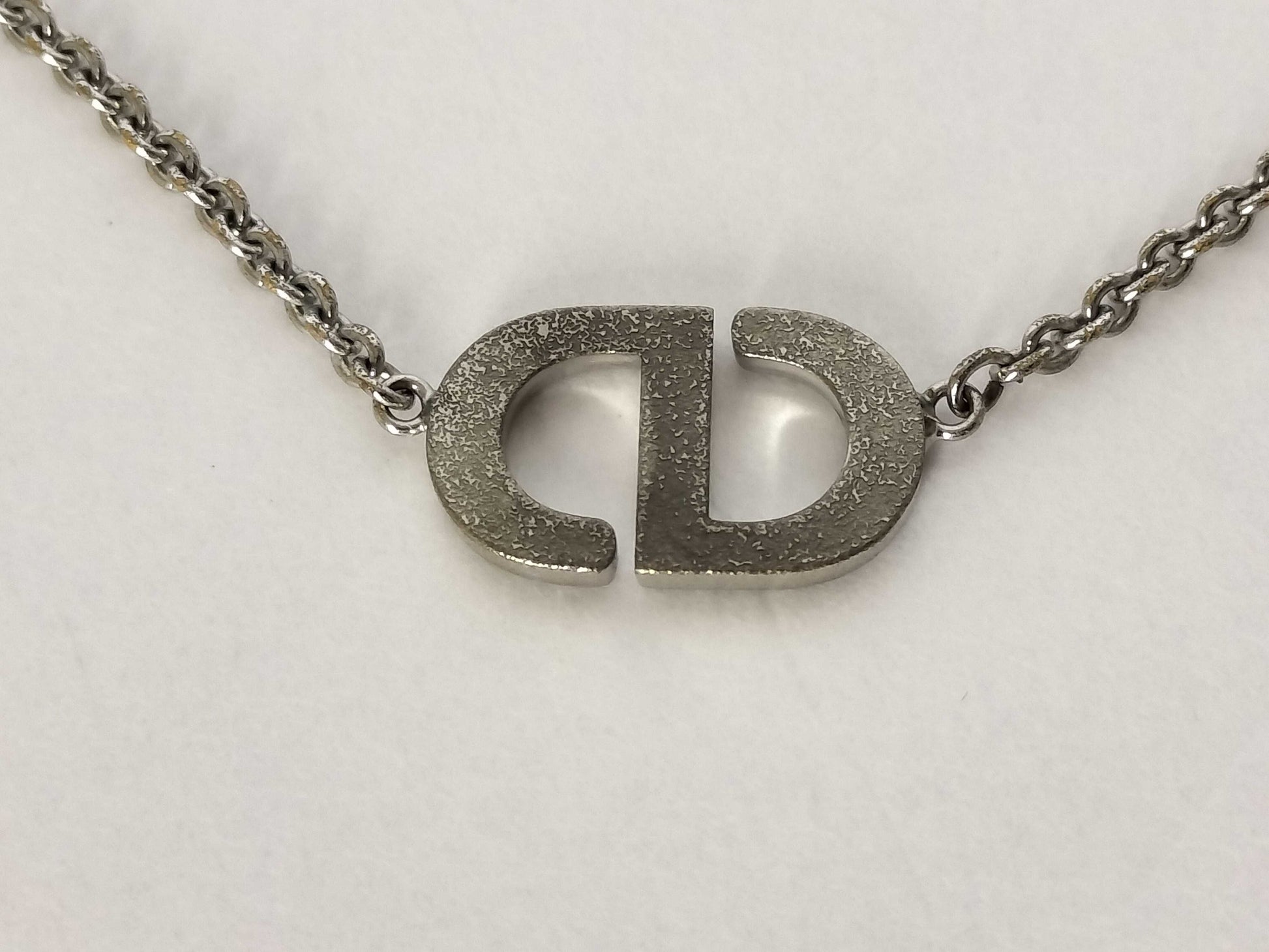 Dior CD logo rhinestone necklace
