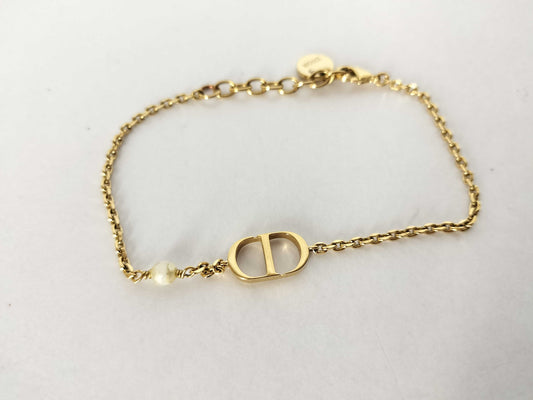 Dior Dior CD logo pearl bracelet gold bracelet bangle