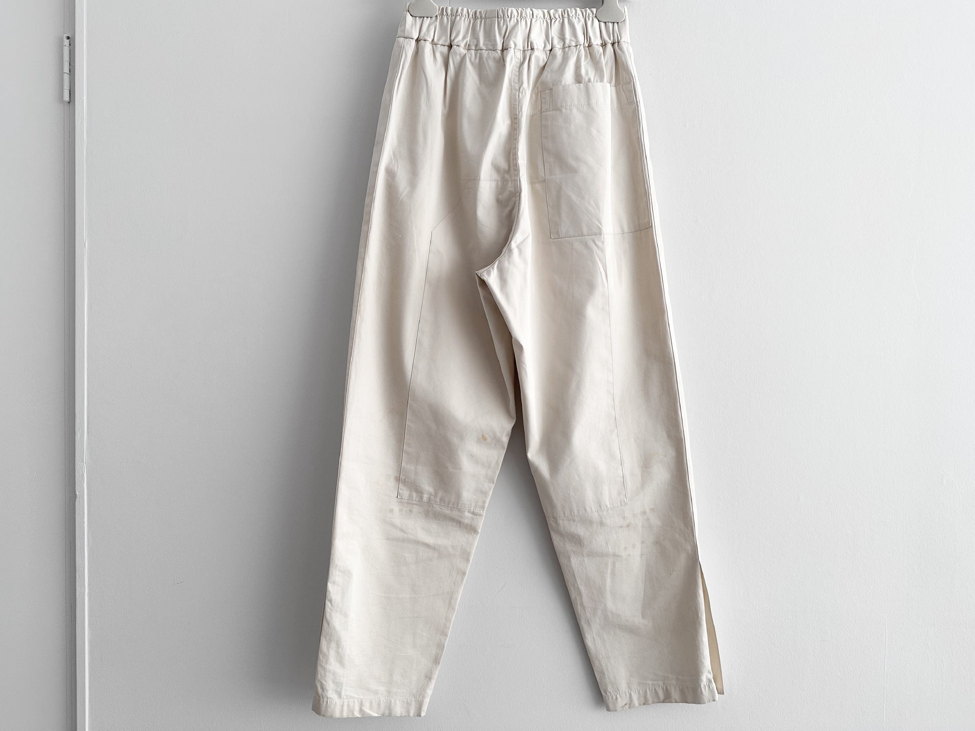 JIL SANDER JIL SANDER Wide-leg Cotton Pants with Zippered Hems, Size 44