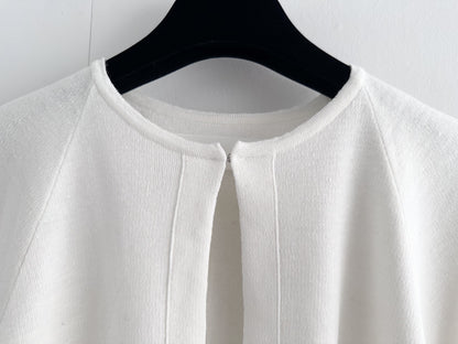 intoca. Linen-Cotton Wide Sleeve Cardigan Bolero