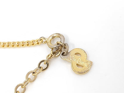 Dior logo rhinestone necklace