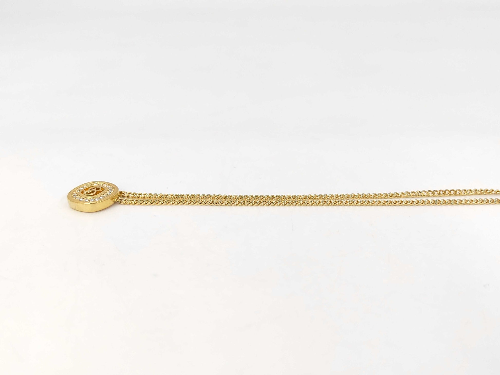 Dior logo rhinestone necklace