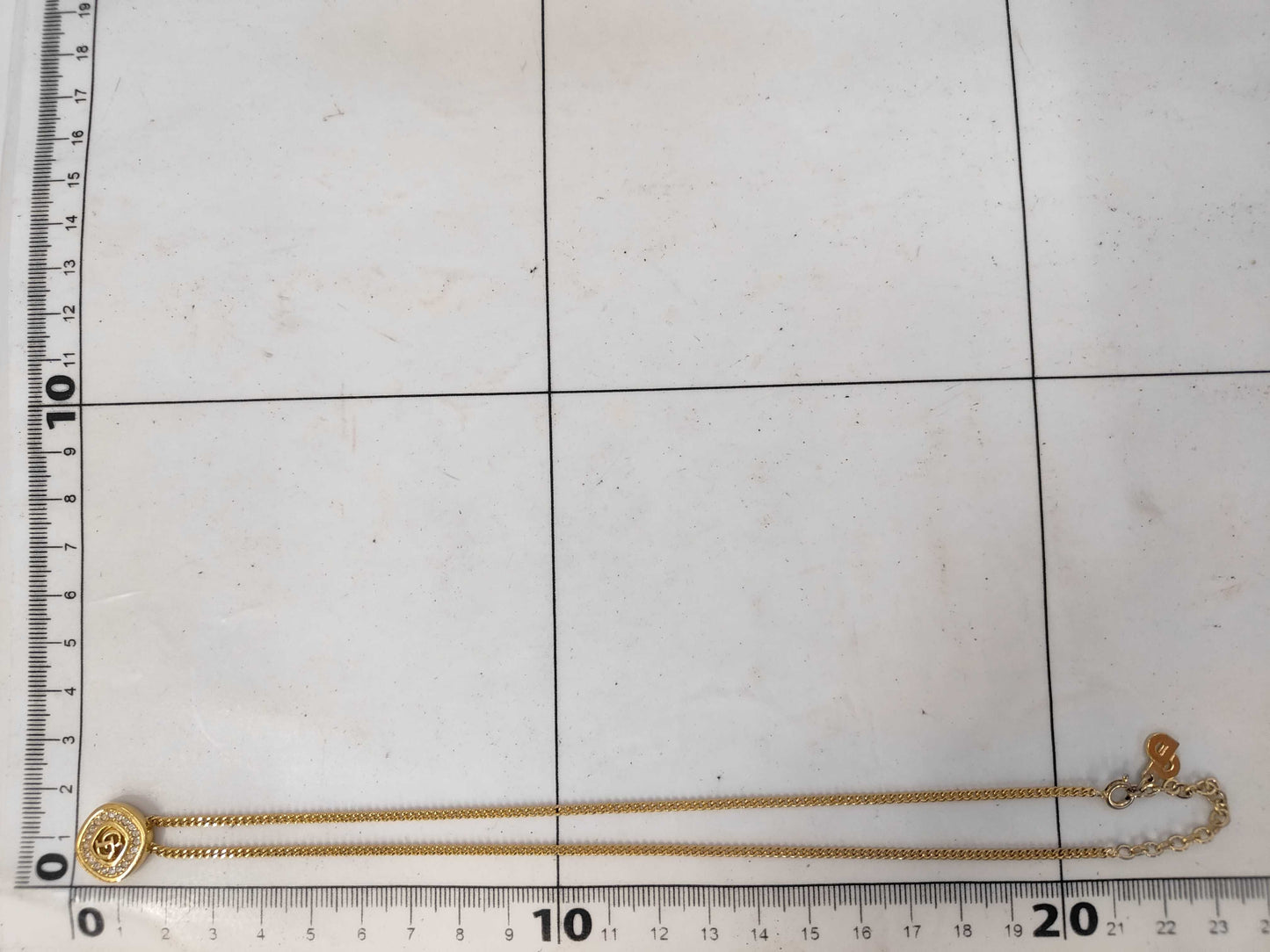 Dior logo rhinestone necklace