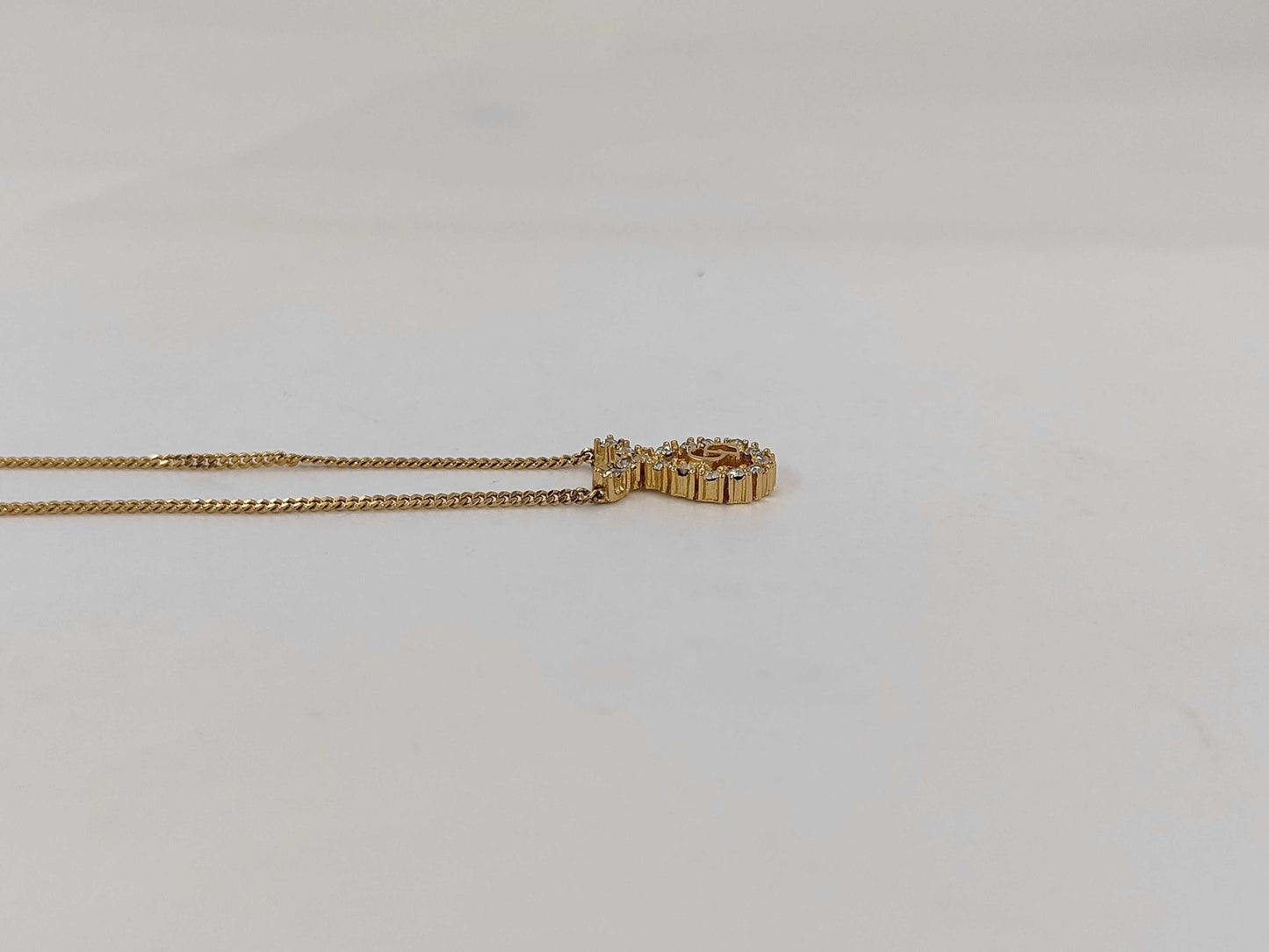 Dior logo rhinestone necklace