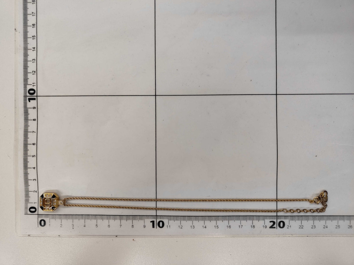 Dior logo rhinestone necklace