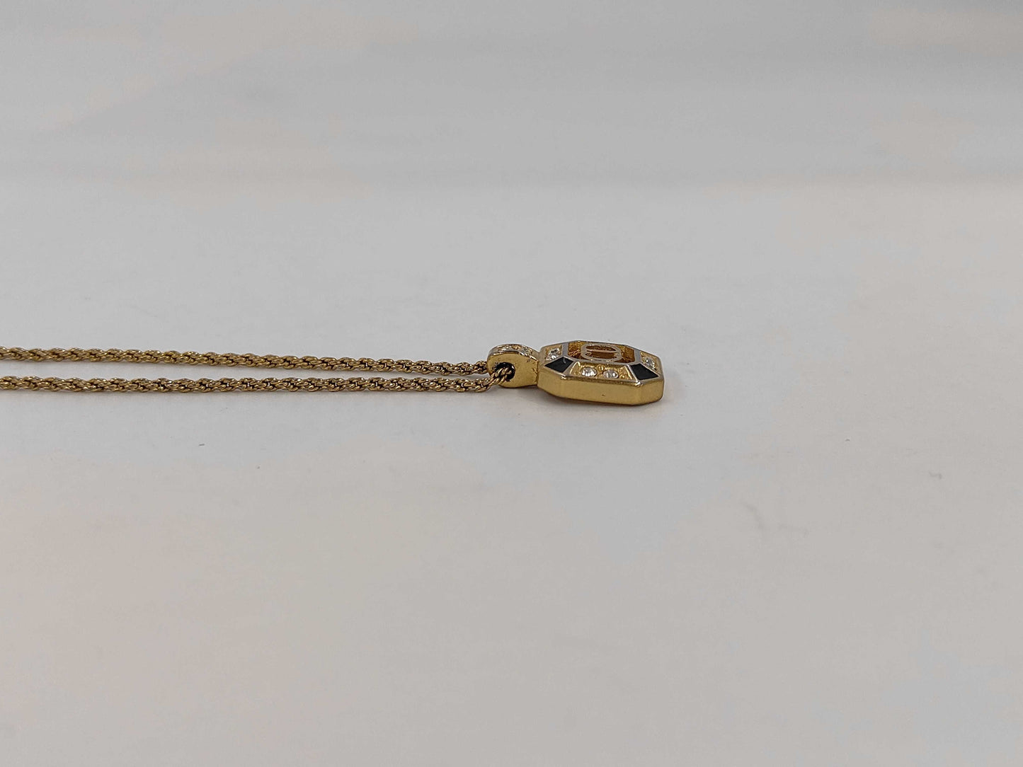 Dior logo rhinestone necklace