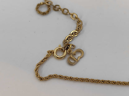 Dior logo rhinestone necklace