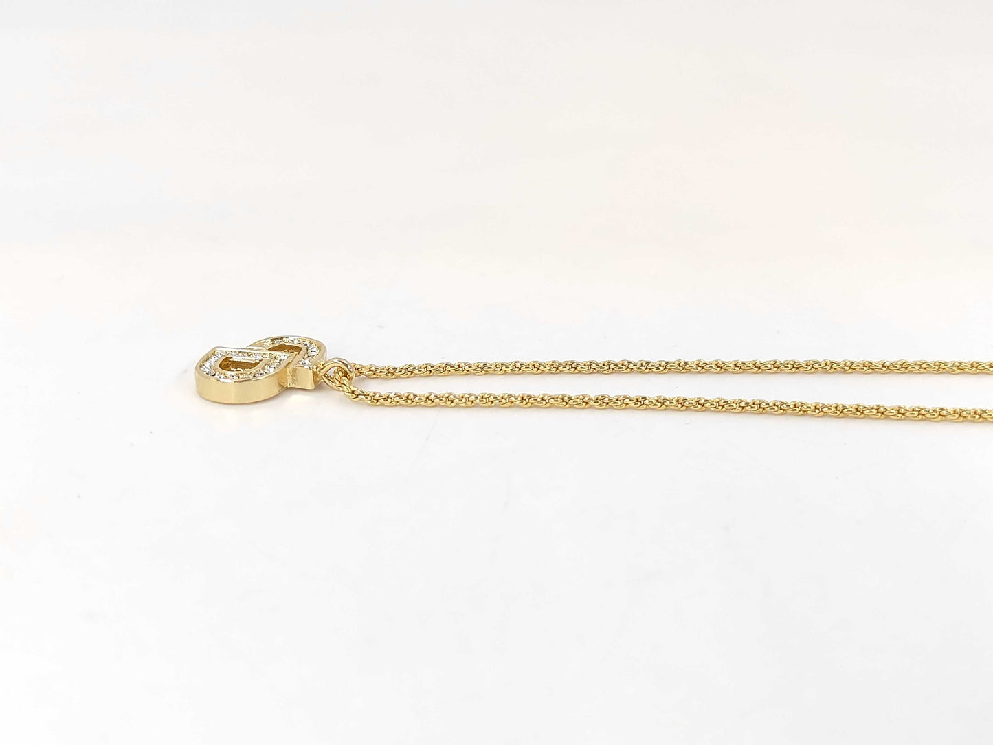 Dior logo rhinestone necklace