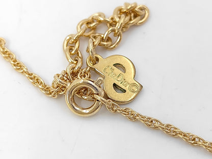 Dior logo rhinestone necklace