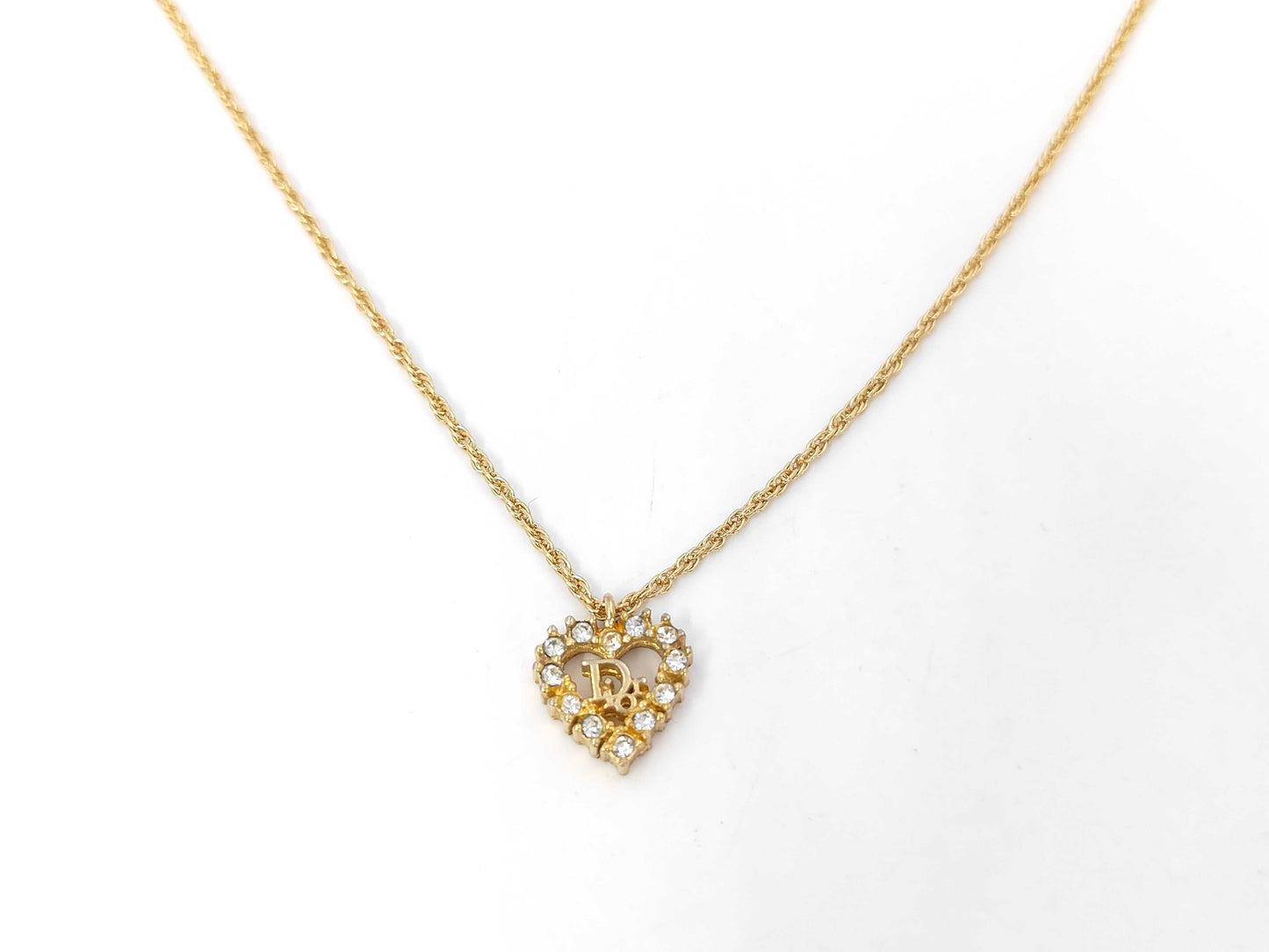 Dior logo rhinestone necklace