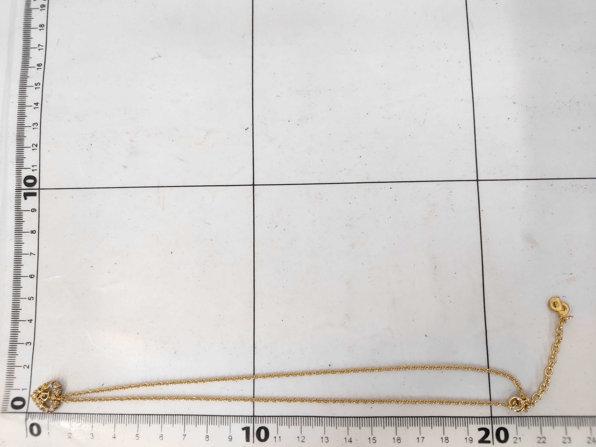 Dior logo rhinestone necklace