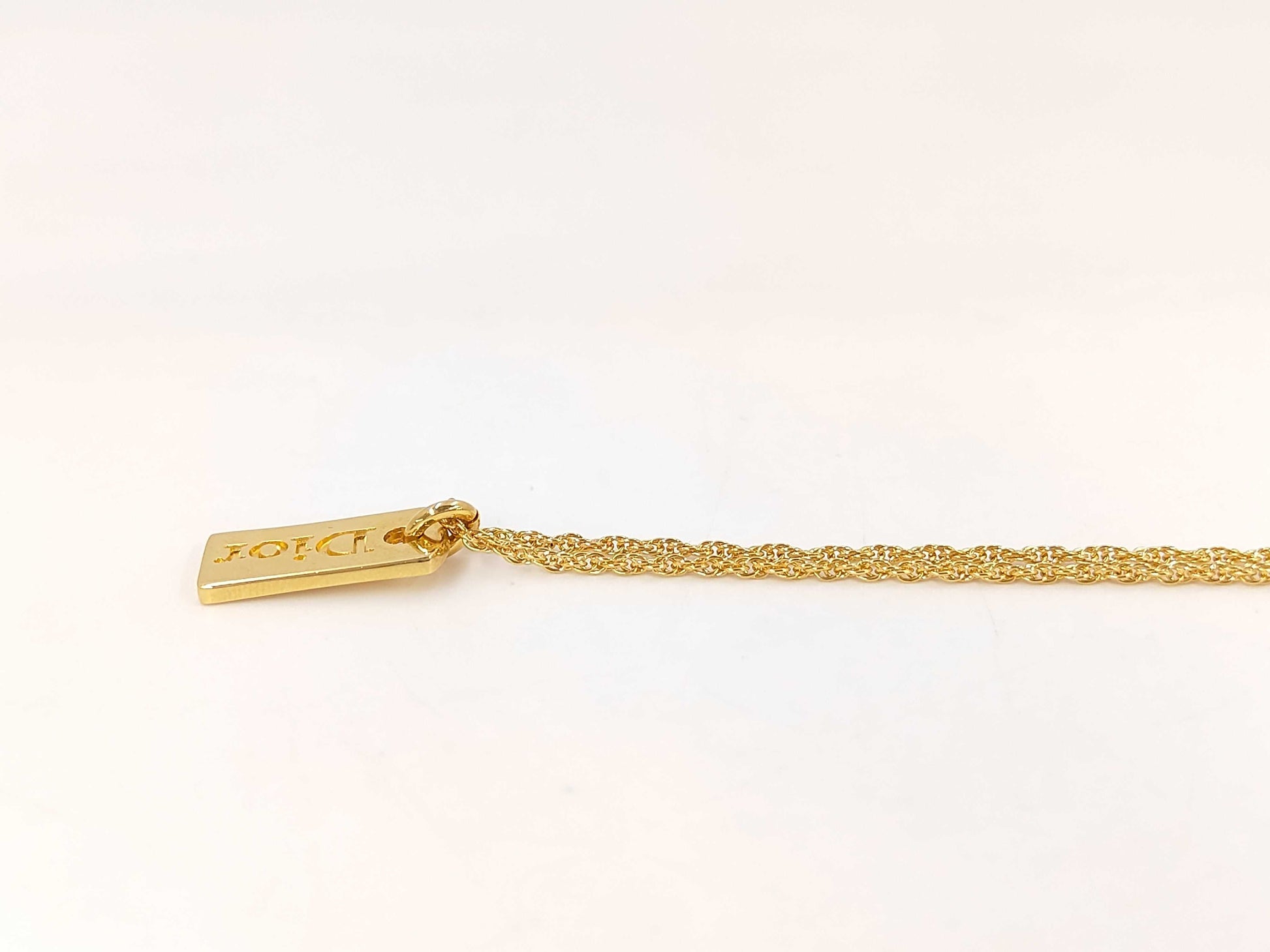 Dior logo plate necklace