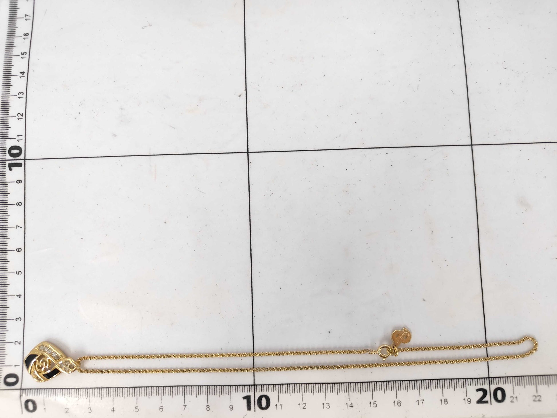 Dior CD logo rhinestone necklace