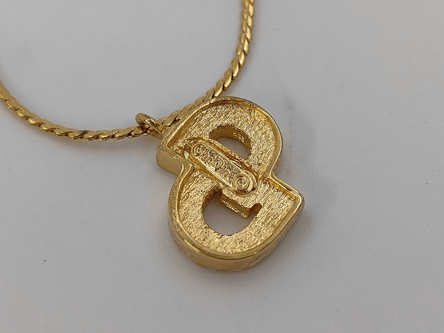 Dior CD logo rhinestone necklace