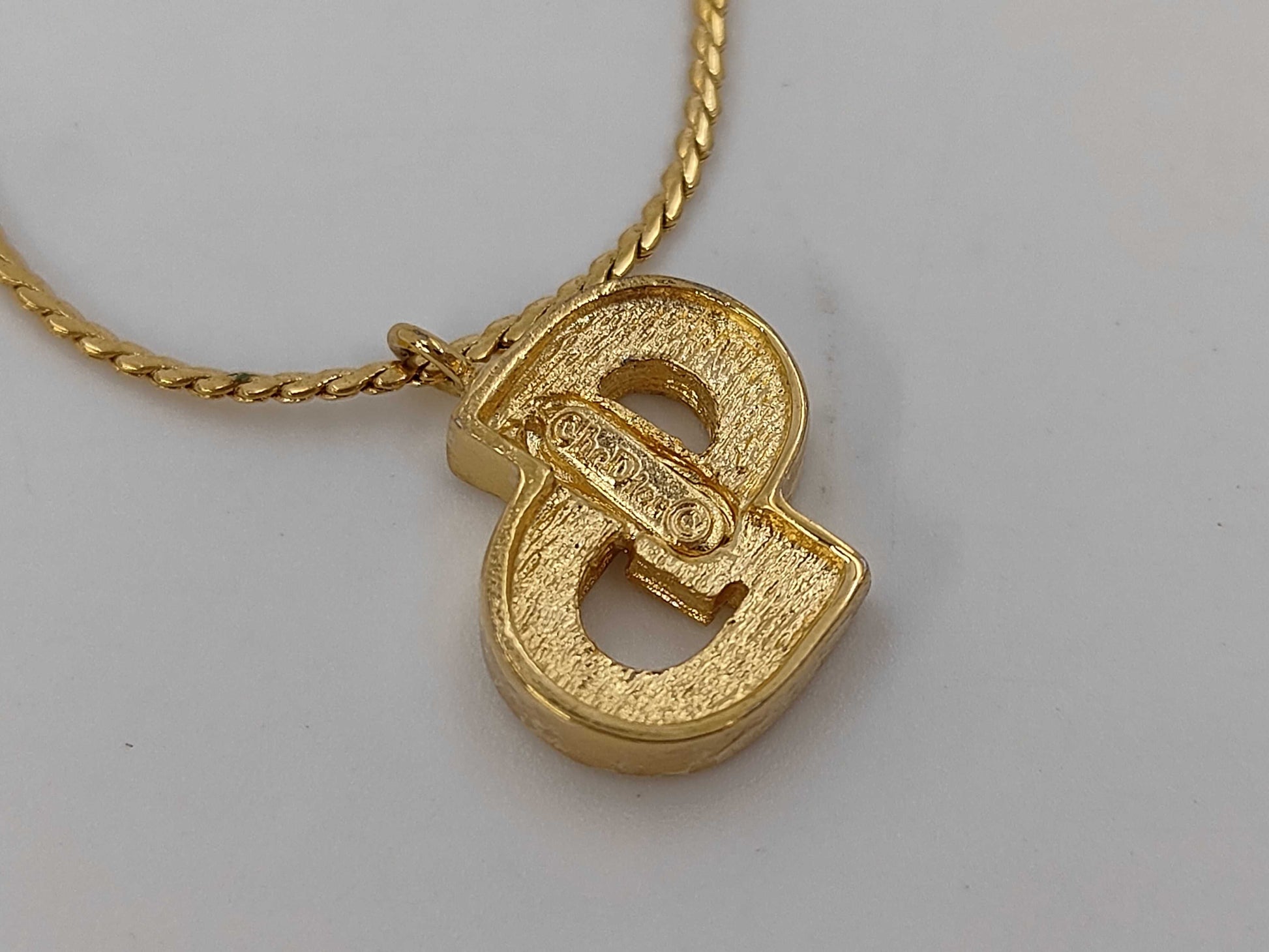 Dior CD logo rhinestone necklace