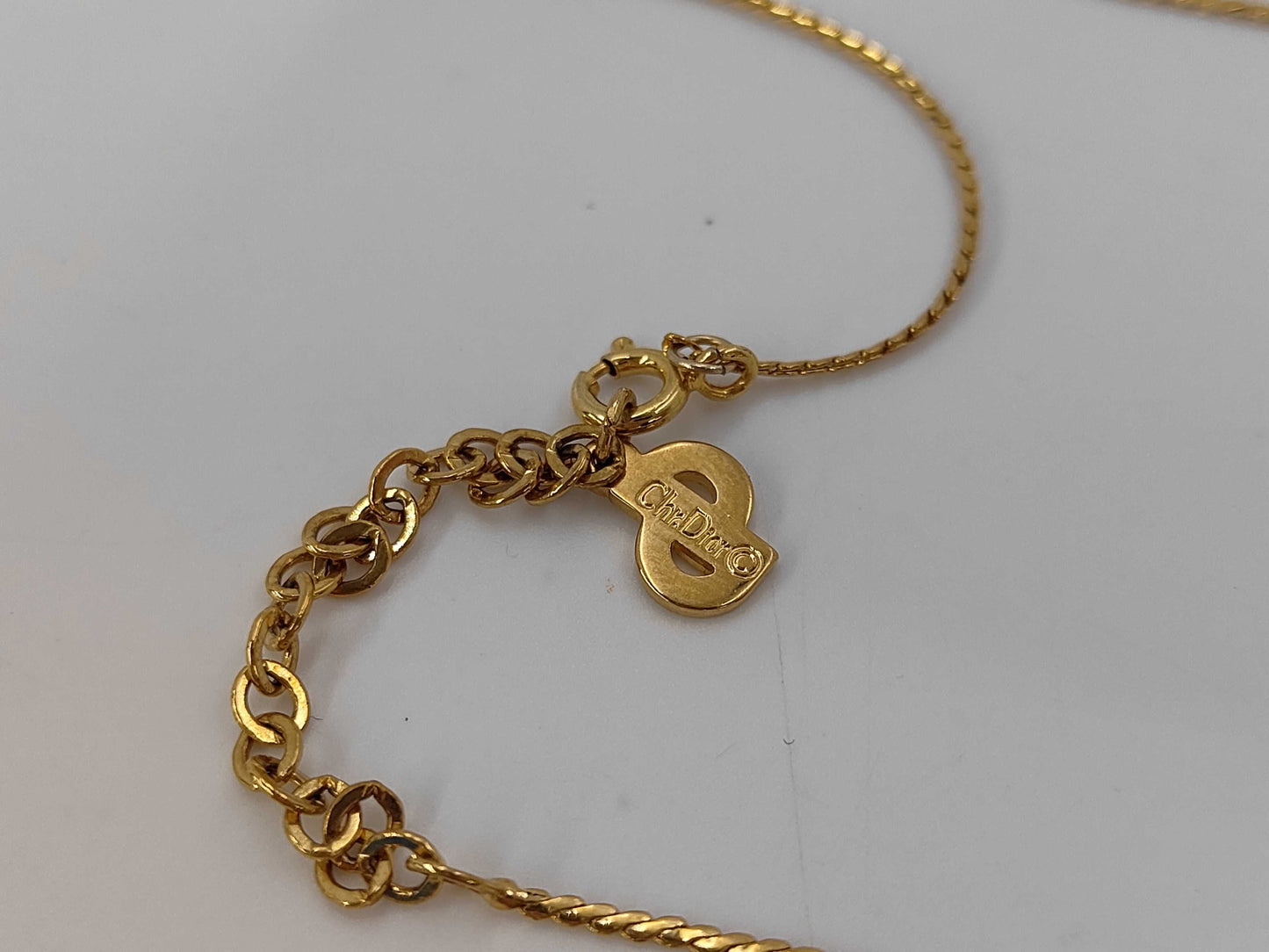 Dior CD logo rhinestone necklace