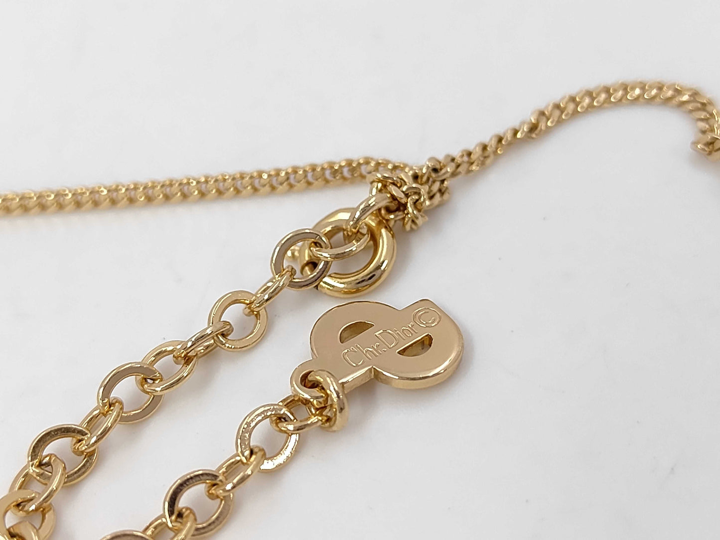 Dior CD logo rhinestone necklace