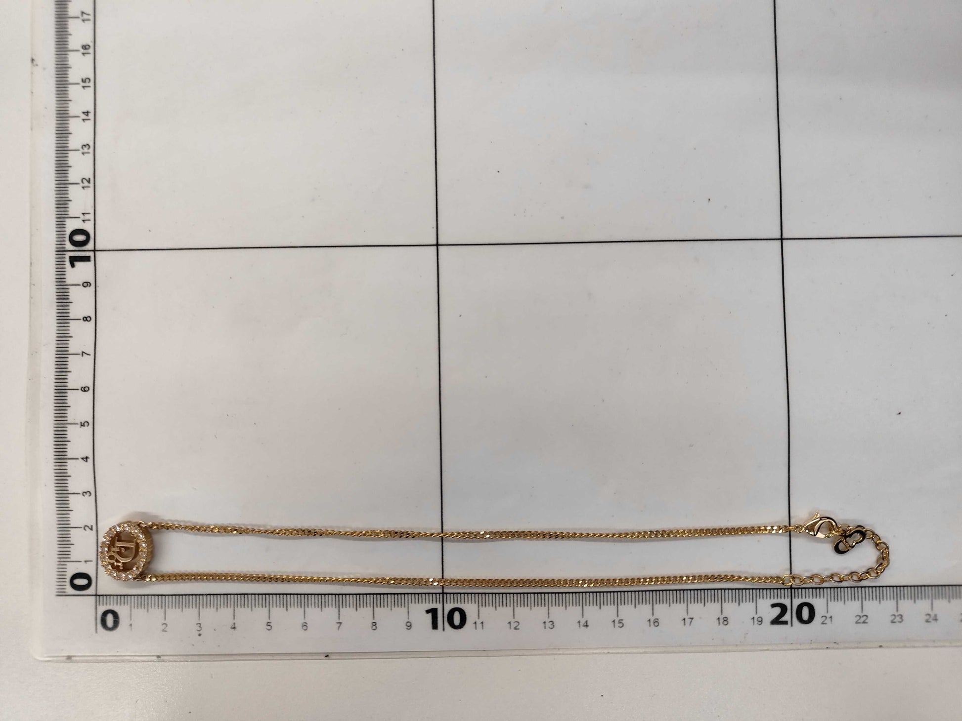 Dior CD logo rhinestone necklace