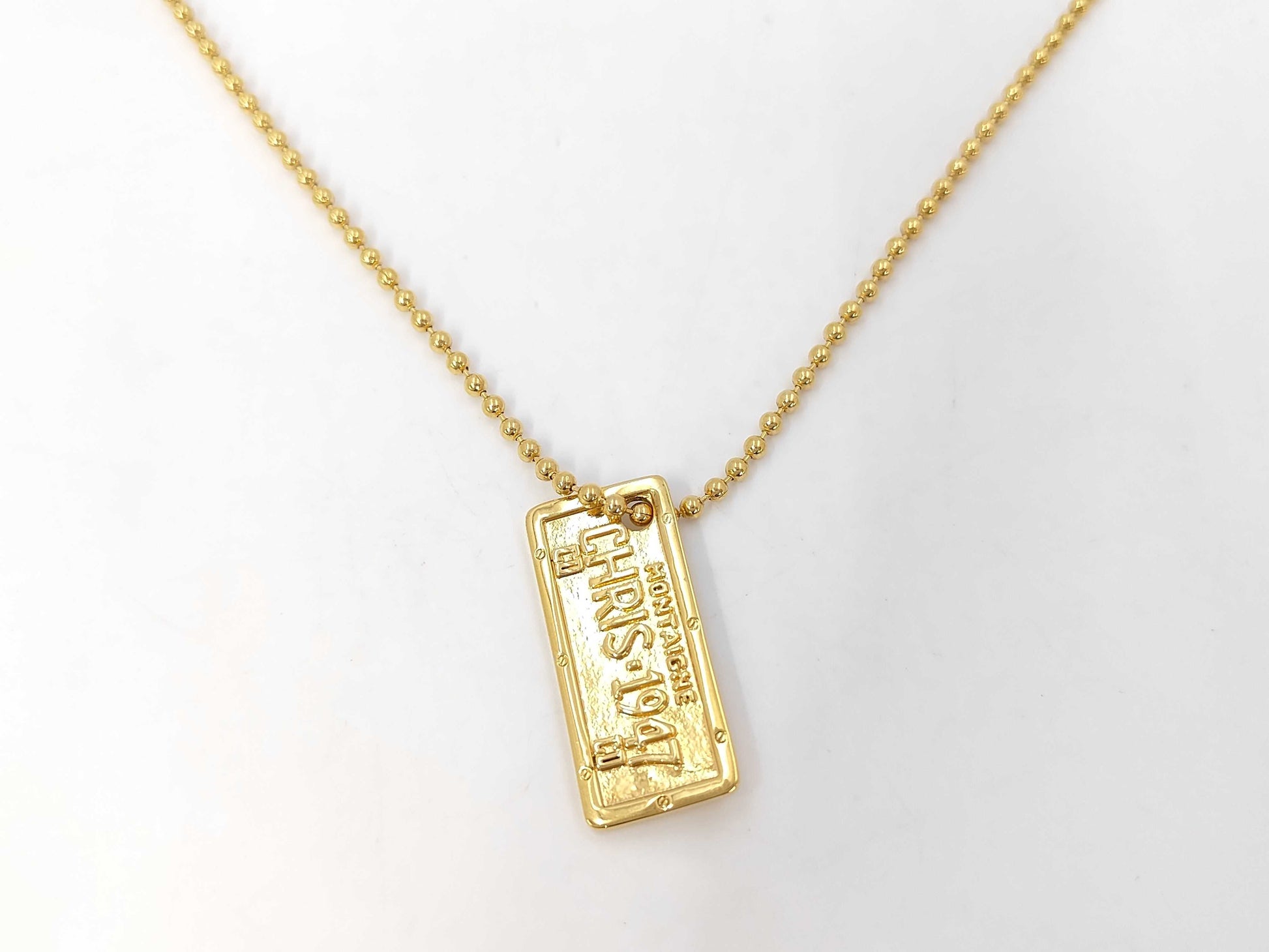 Dior logo plate necklace