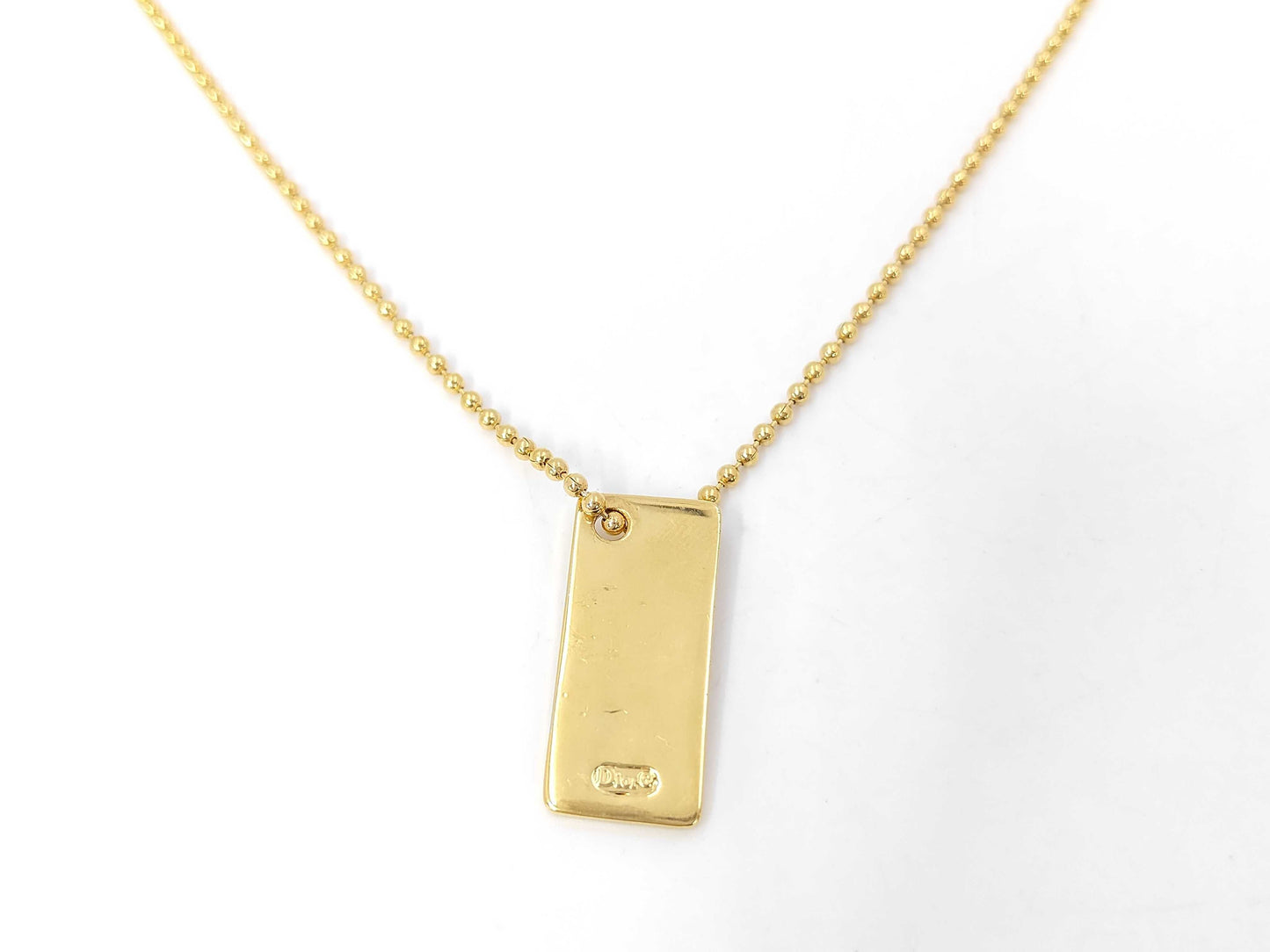 Dior logo plate necklace