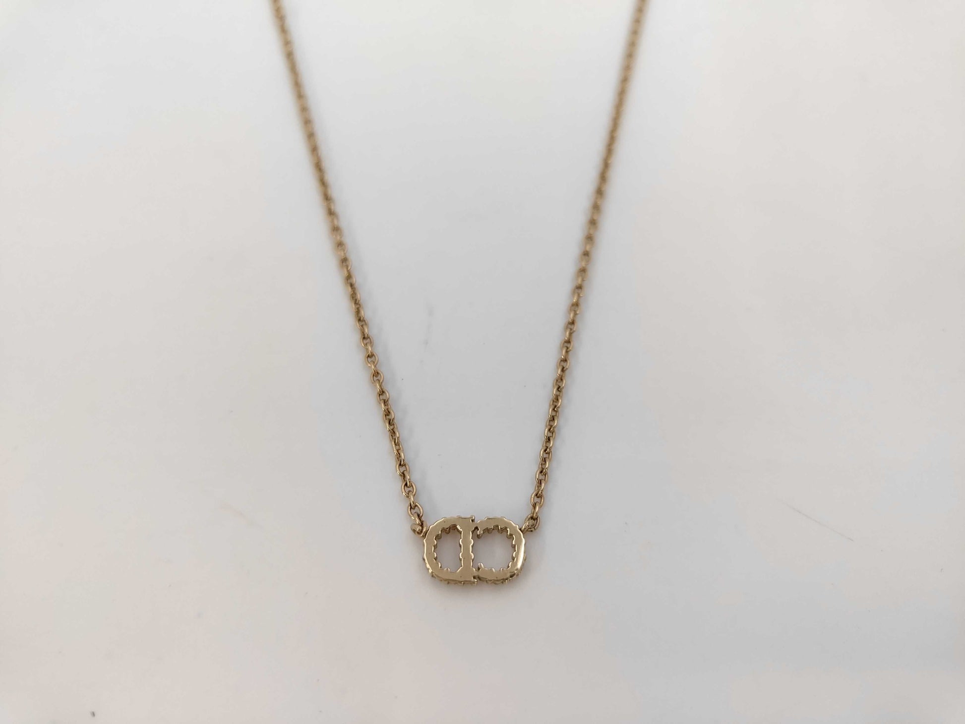 Dior CD logo rhinestone necklace