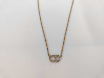 Dior CD logo rhinestone necklace