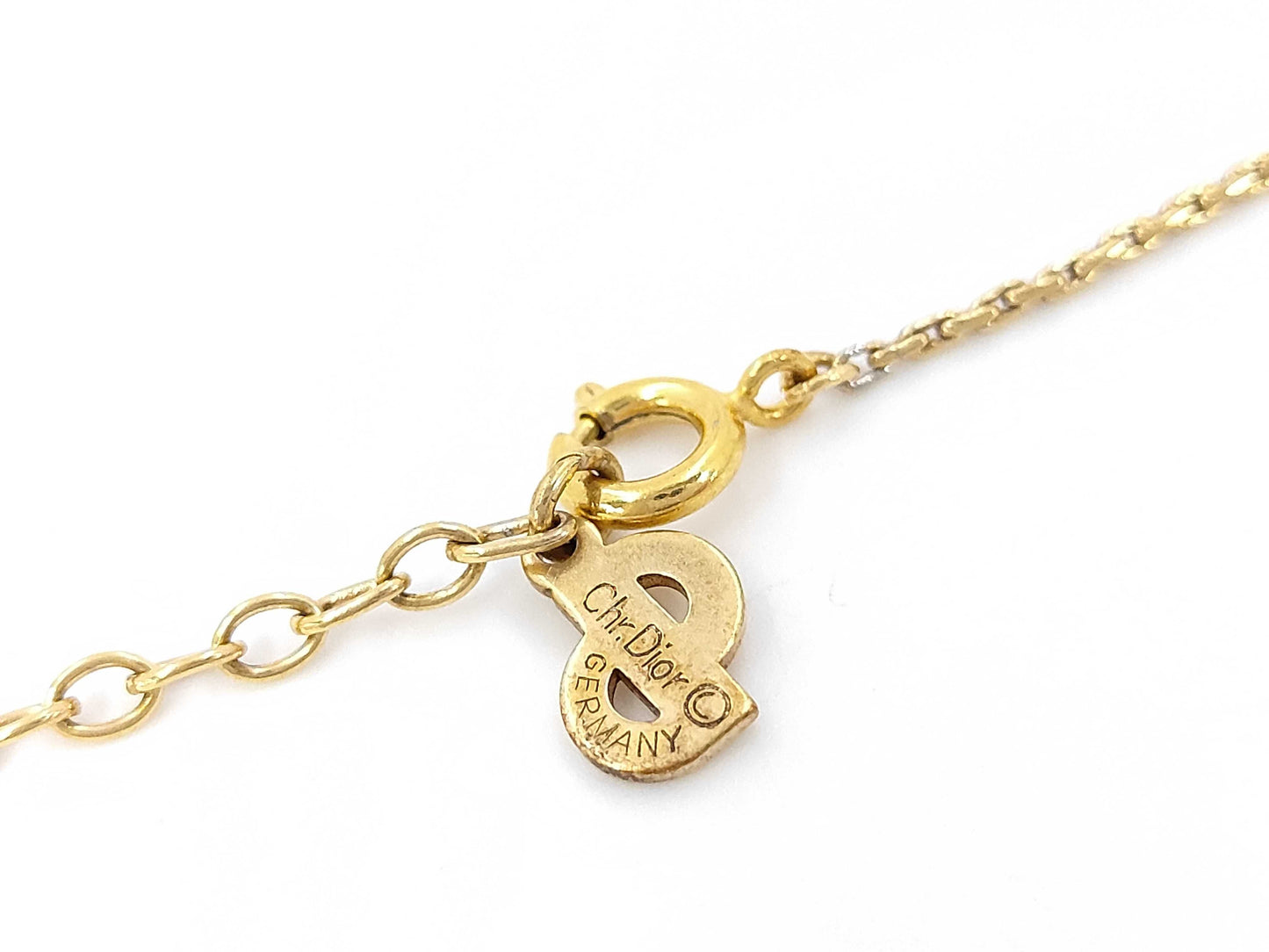 Dior CD logo rhinestone necklace