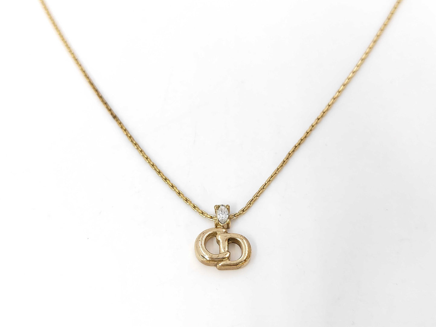 Dior CD logo rhinestone necklace
