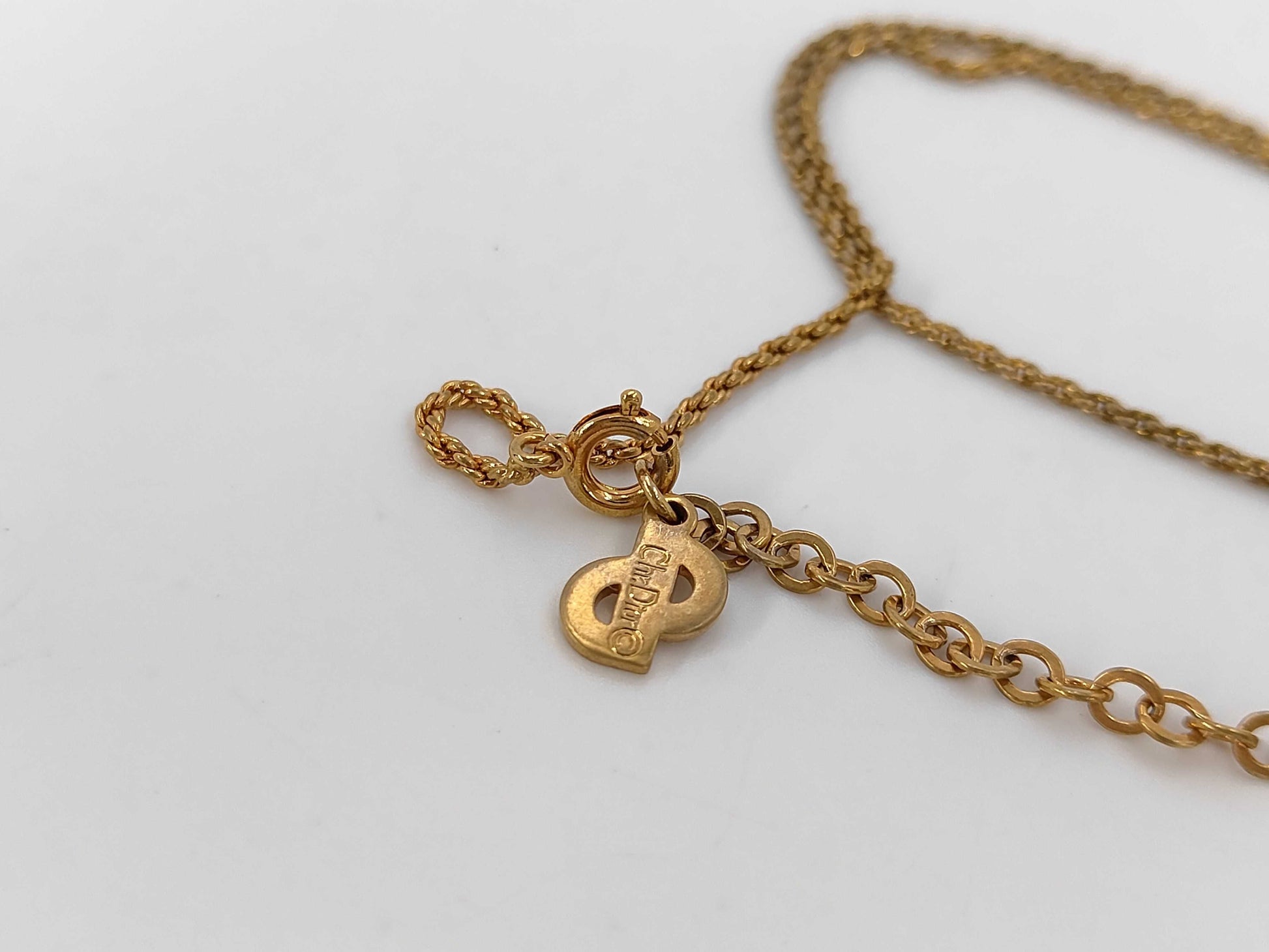 Dior CD logo rhinestone necklace