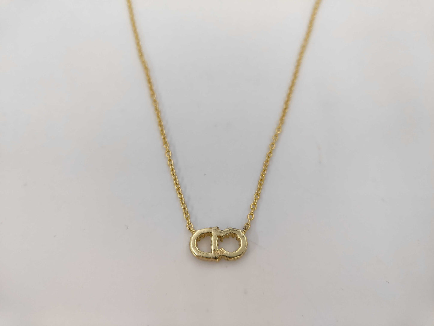 Dior CD logo rhinestone necklace