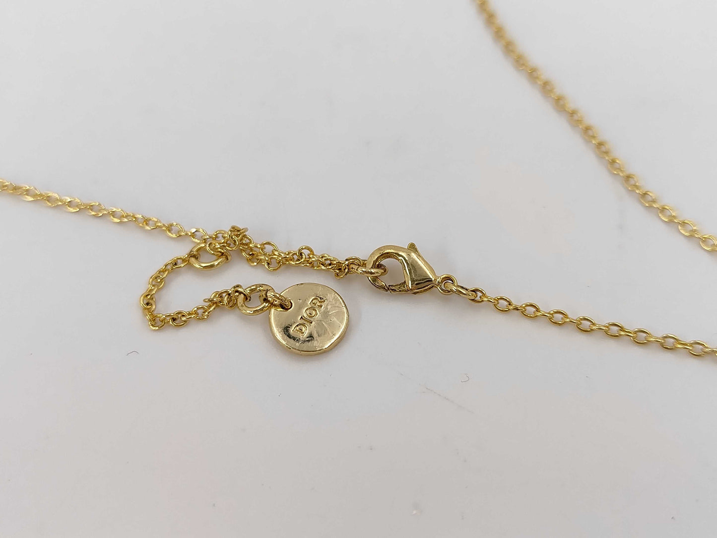 Dior CD logo rhinestone necklace